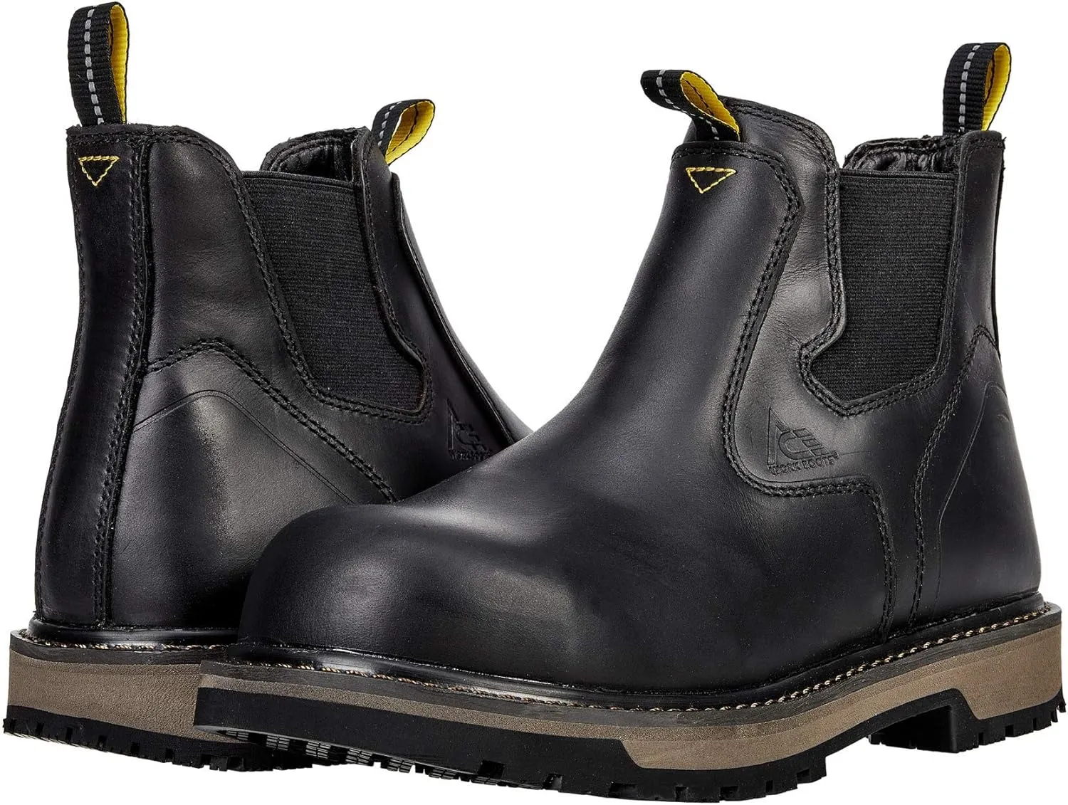 ACE Work Boots Firebrand, Men's Composite Toe (CT) Work Boots, Slip Resistant, Water Resistant, Black, Size 9.5