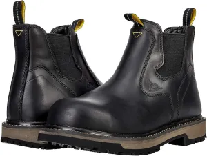 ACE Work Boots Firebrand, Men's Composite Toe (CT) Work Boots, Slip Resistant, Water Resistant, Black, Size 9.5