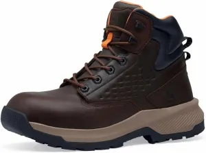ACE Work Boots Men's 6" Nano Composite Toe (NCT) Work Boots, Slip, Water Resistant Construction, Brown, 8.5