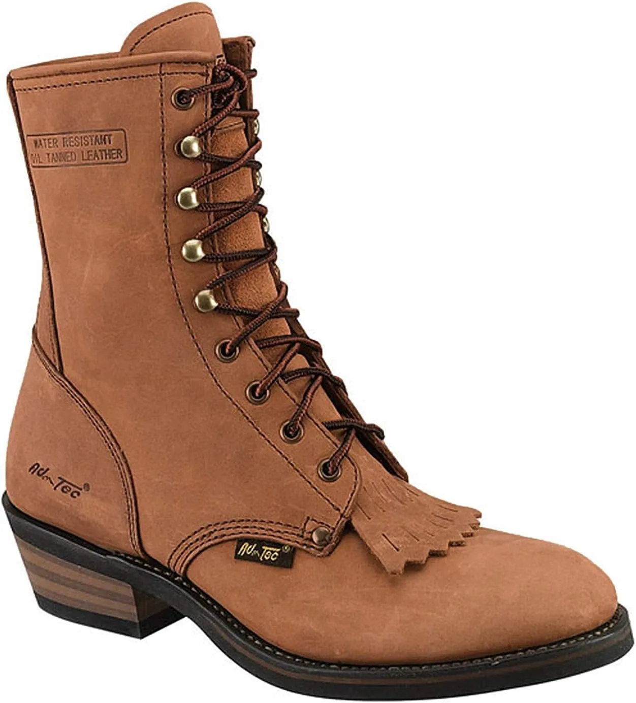Ad Tec 8" Mid Calf Work Boots For Women Durable Full Grain Tumbled Leather & Oil Resistant Outsole Tall Packer Botas