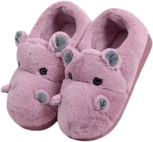 Adult & Children Cotton Hippo Home Plush Animal Slippers