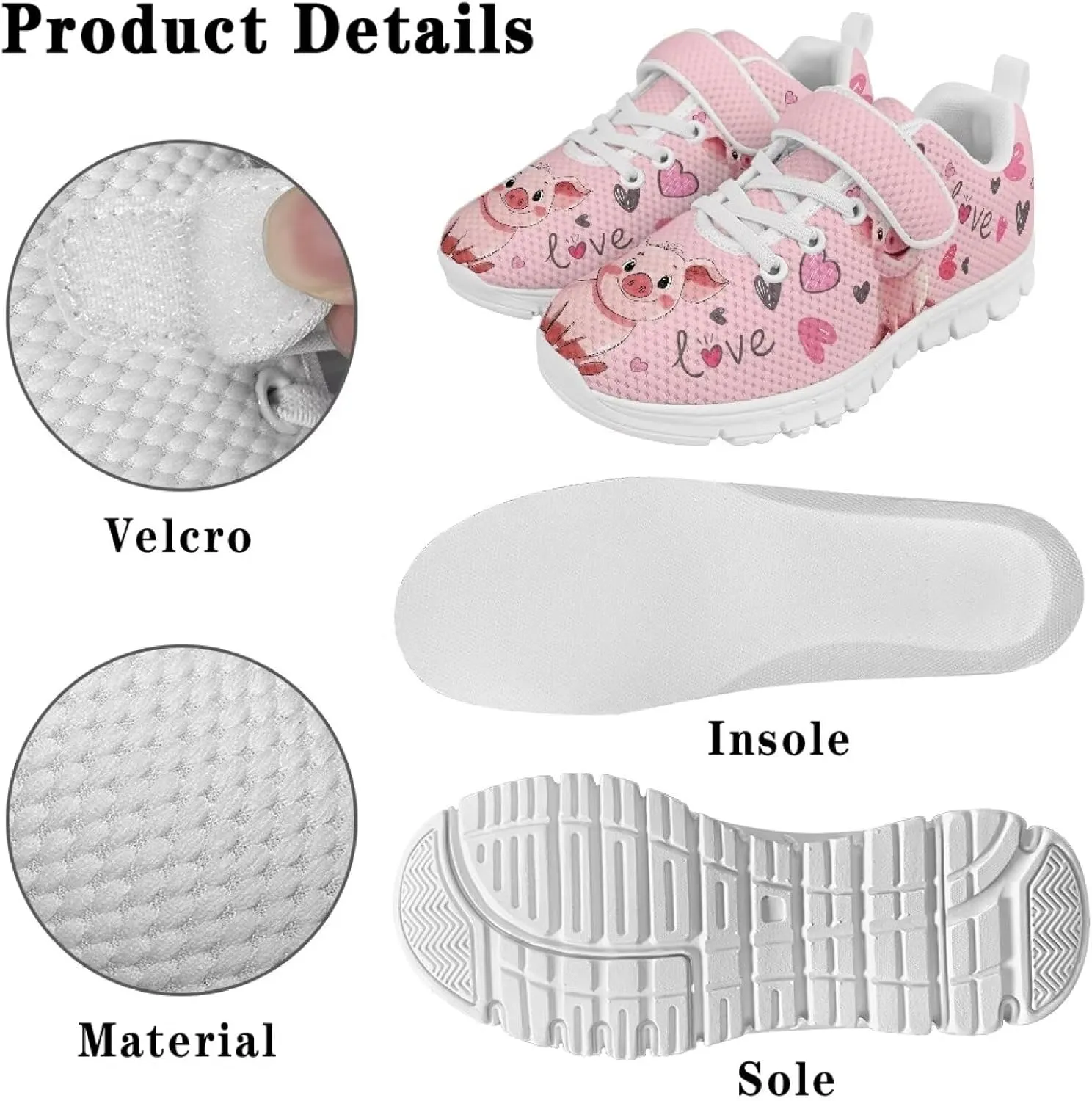 Animals Shoes for Boys Girls Cozy Breathable Barefoot Running Sneaker Lightweight Strap School Athletic Tennis Sneakers for Children/Big Kids/Litter Boys Girls/Toddler