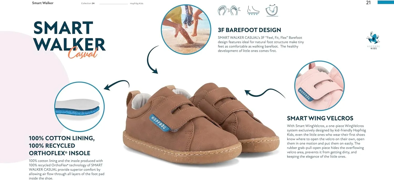 Barefoot Shoes, 100% Cotton Lining, 100% Recycled Orthoflex Insole, Flexible Bottom Shoe for Children, Eco-Friendly