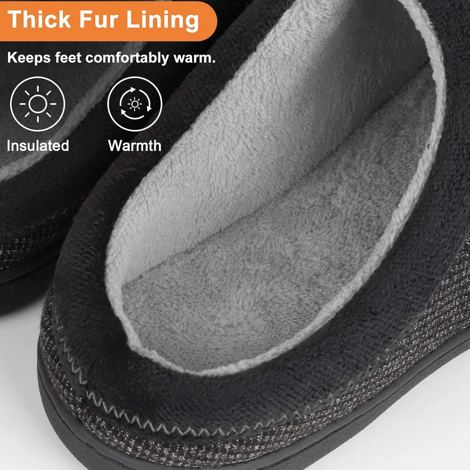 BIAL Mens Slippers, Memory Foam House Slippers Shoes with Anti Slip Sole for Men, Home Slippers Slides for Indoor, Outdoor, Bedroom.