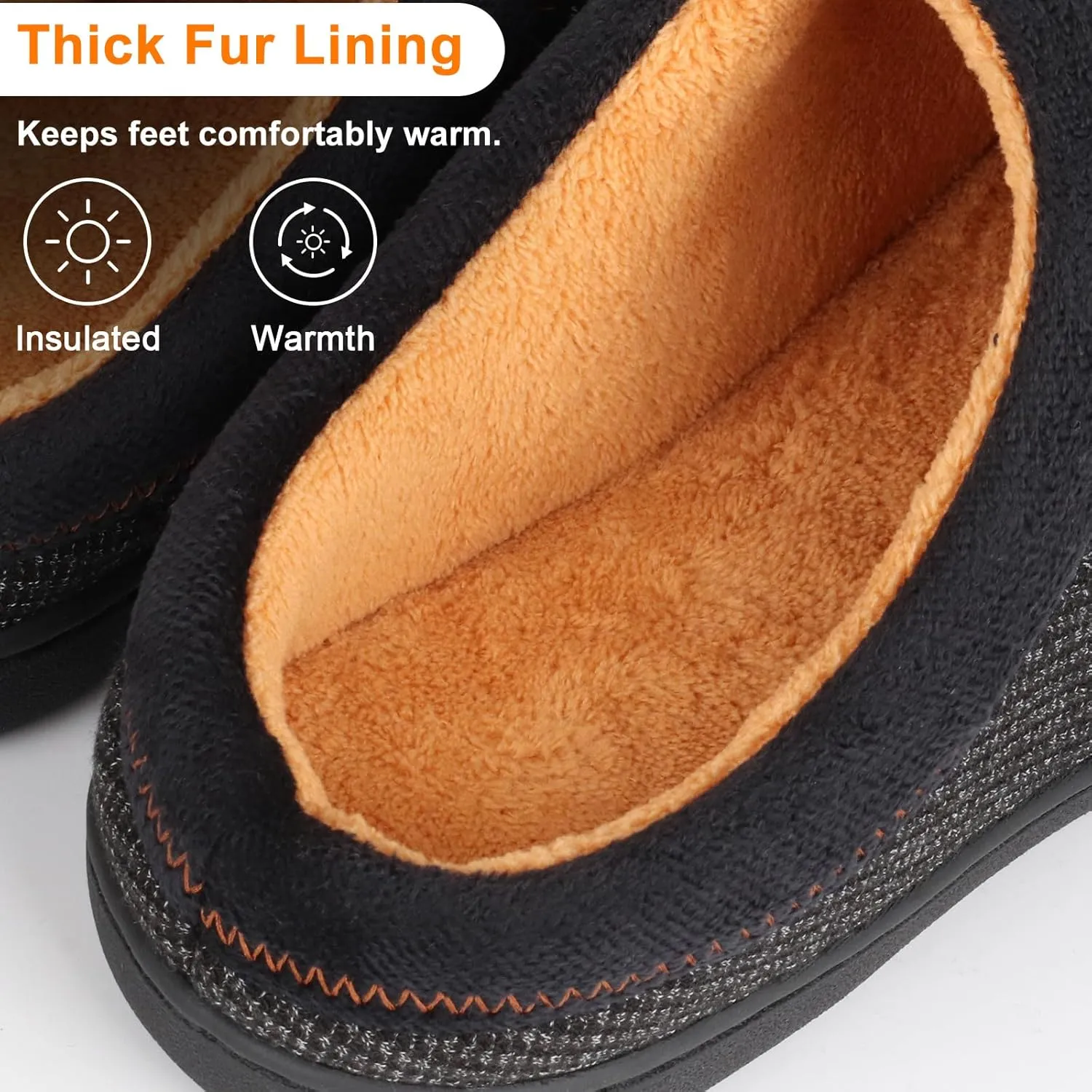 BIAL Mens Slippers, Memory Foam House Slippers Shoes with Anti Slip Sole for Men, Home Slippers Slides for Indoor, Outdoor, Bedroom.