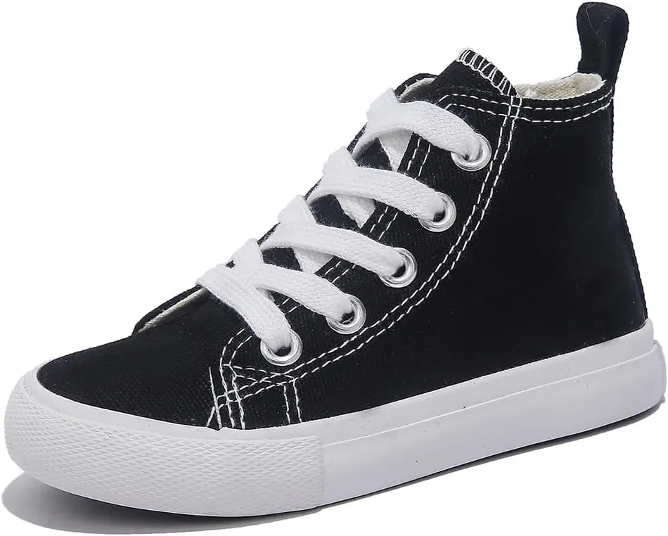 Boys & Girls High Top lace-up Kids' Espadrcanvas Shoes Back-to-School Season Little White Shoes Teen Classic Kids' Sneakers Tennis Shoes Baby Skate Shoes