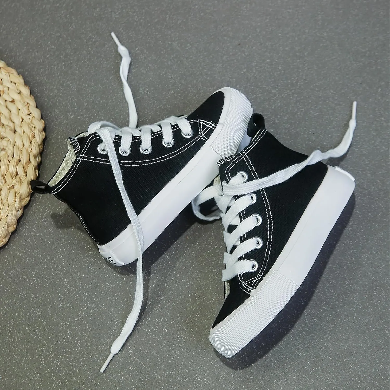 Boys & Girls High Top lace-up Kids' Espadrcanvas Shoes Back-to-School Season Little White Shoes Teen Classic Kids' Sneakers Tennis Shoes Baby Skate Shoes
