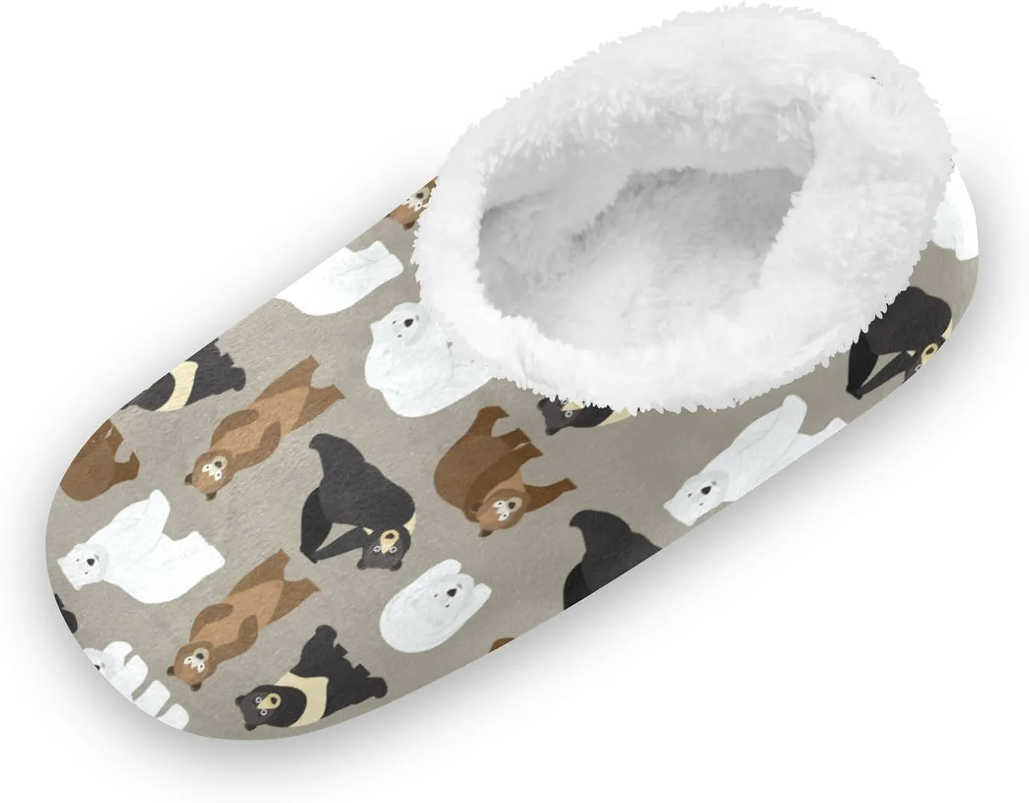 Brown Bear Polar Bear Kids House Slippers Cute Animals Boys Closed Back Fuzzy Feet Slippers Girls Coral Fleece Slipper Socks No Skid Warm Cozy Home Slippers For Indoor Outdoor Winter Bedroom XS