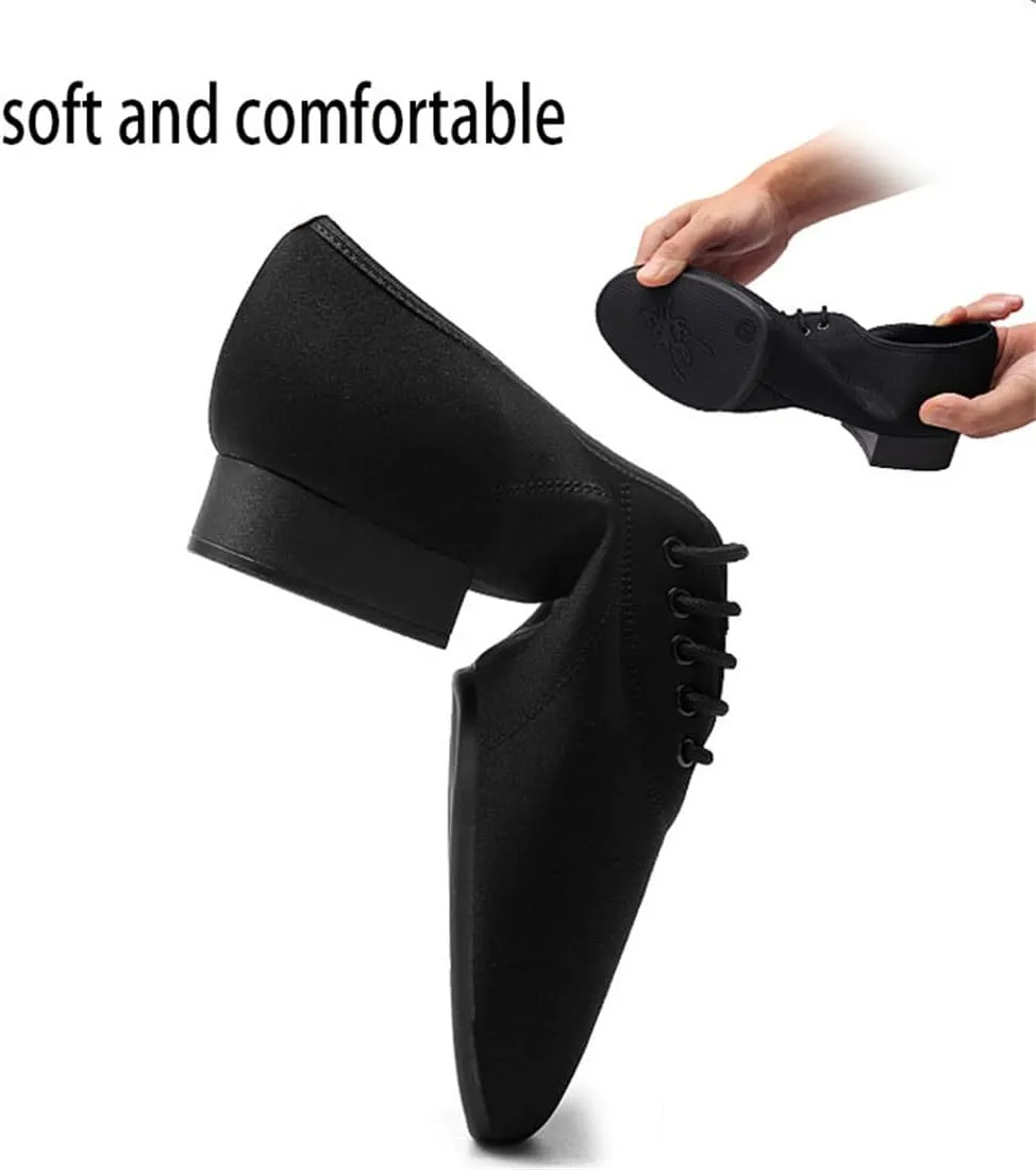 Canvas Dance Shoes, Comfy Professional Latin Performance Shoes Breathable Split Sole Jazz Trainers for Men