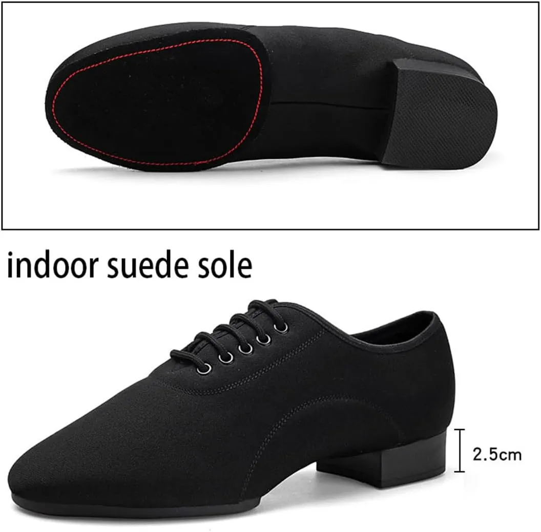 Canvas Dance Shoes, Comfy Professional Latin Performance Shoes Breathable Split Sole Jazz Trainers for Men
