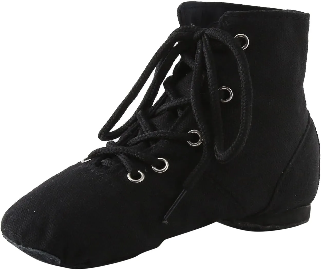 Canvas Lace-up Dance Shoes Flat Practice Jazz Dancing Boots for Girls Boys Split-Sole Dance Ballet Sneakers Kids
