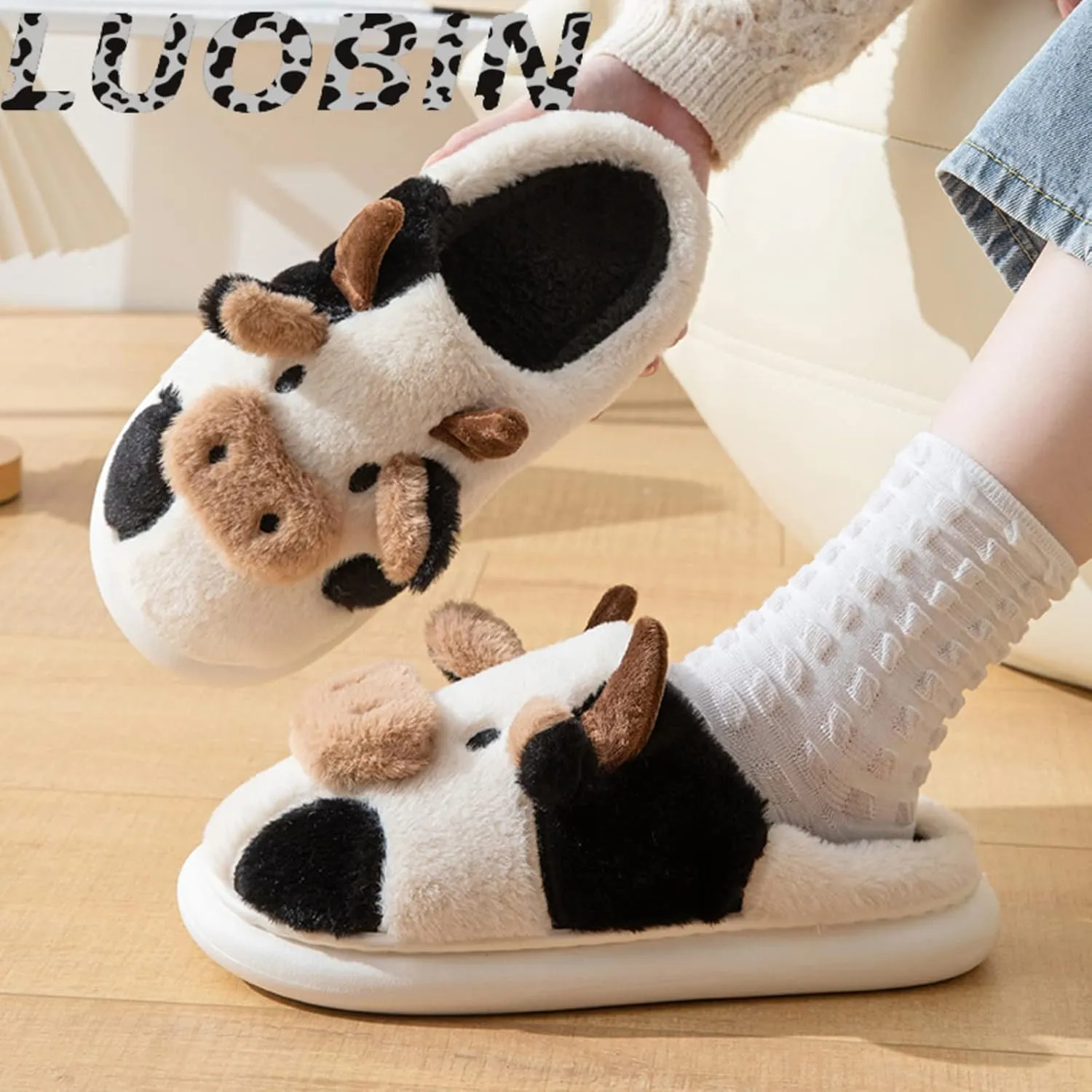 Cartoon cow slippers Indoor Outdoor Slippers