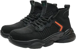Checkmate Safety Work Boots, Steel Toe Cap, Kevlar Reinforced, Breathable Mesh, Black - JB782