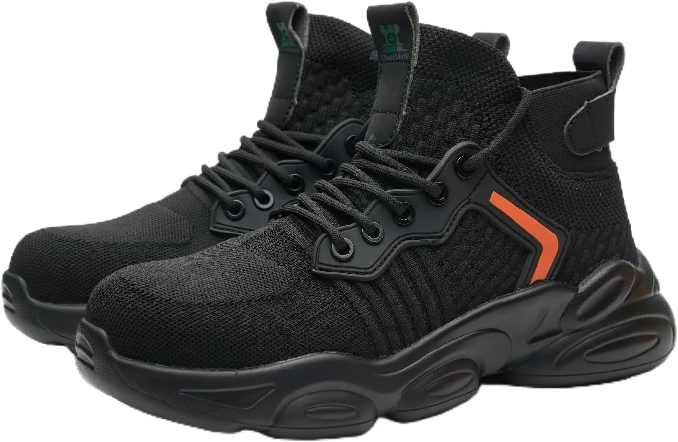 Checkmate Safety Work Boots, Steel Toe Cap, Kevlar Reinforced, Breathable Mesh, Black - JB782