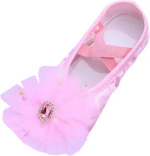 Children Shoes Dance Shoes Ballet Performances Diamond Lace Yoga for for Children Girls' Running