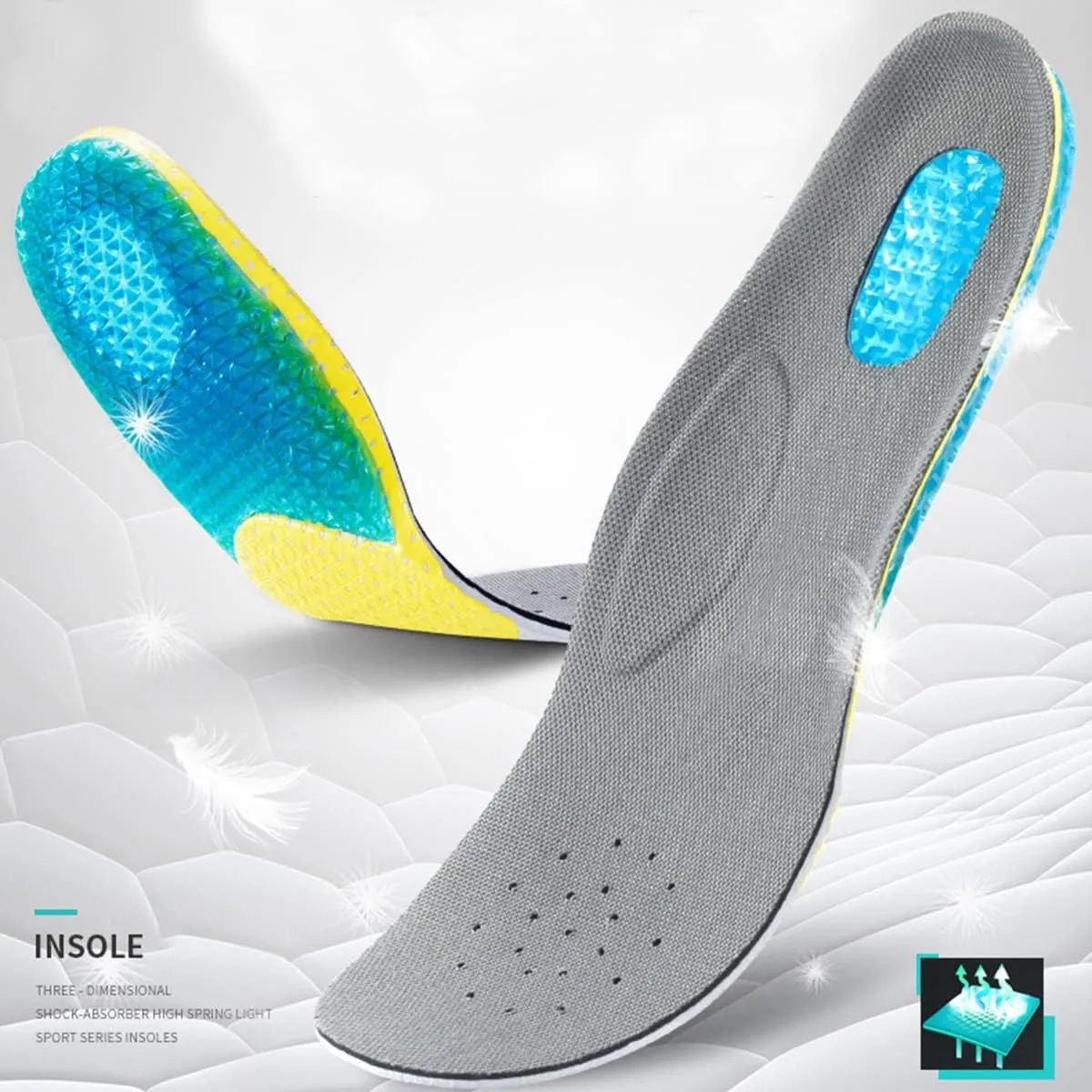 Children's Athletic Gel Insoles for Cushion and Comfort Kids Running Insoles for Shock Absorbing & Arch Support Best Kids Replacement Insole (Little Kids 2.5-3)