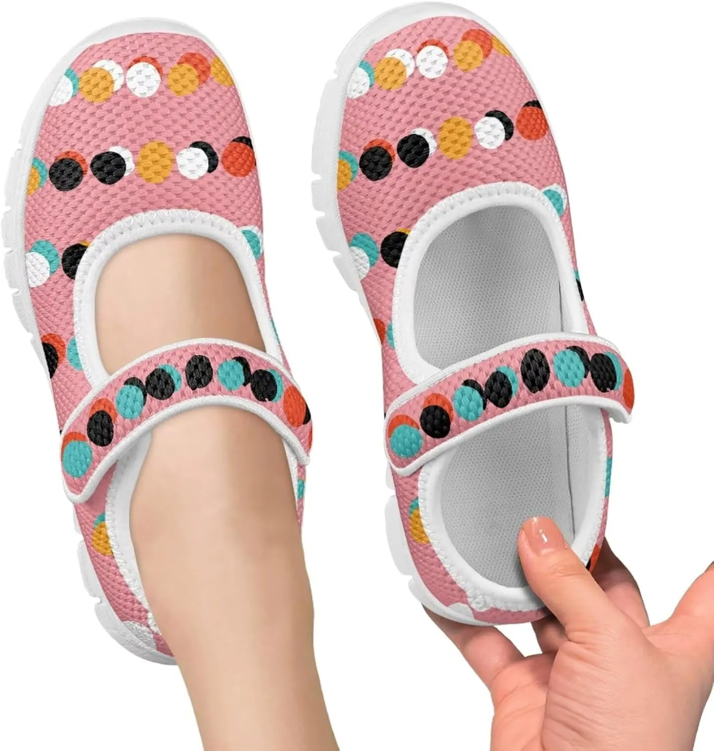 Coloranimal Mary Jane Shoes Girls' Flats Princess Shoes for Girls Dance Shoes Magic Sticker Shallow Mouth Girls Dress Shoes for Kids