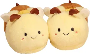 Cotton Hippo Slippers - Adult & Children Plush Animal Slippers - Gray
