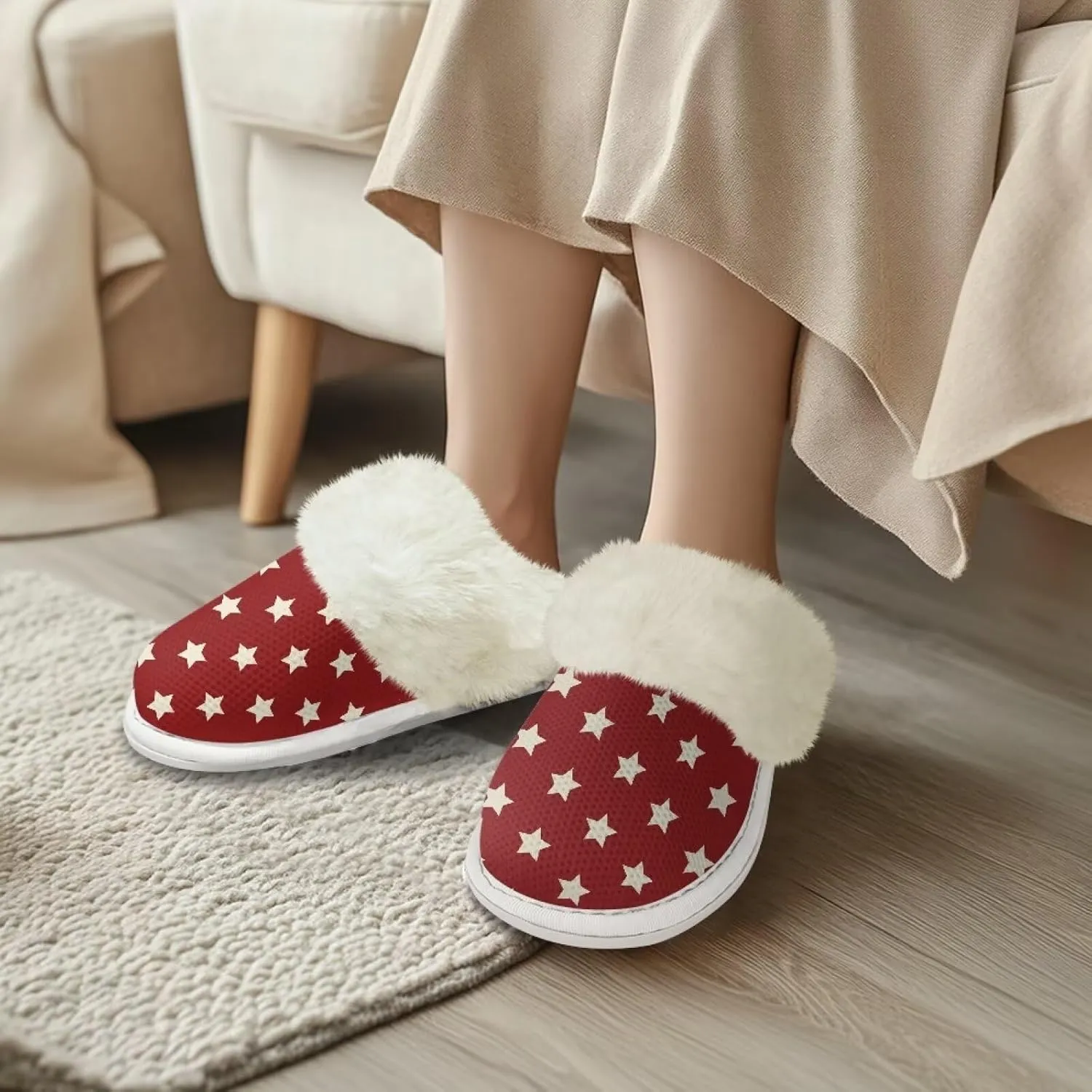 Cotton Slippers With Fluffy Edges House Slippers For Indoor Outdoor Cotton Slippers Unisex Cotton Slippers