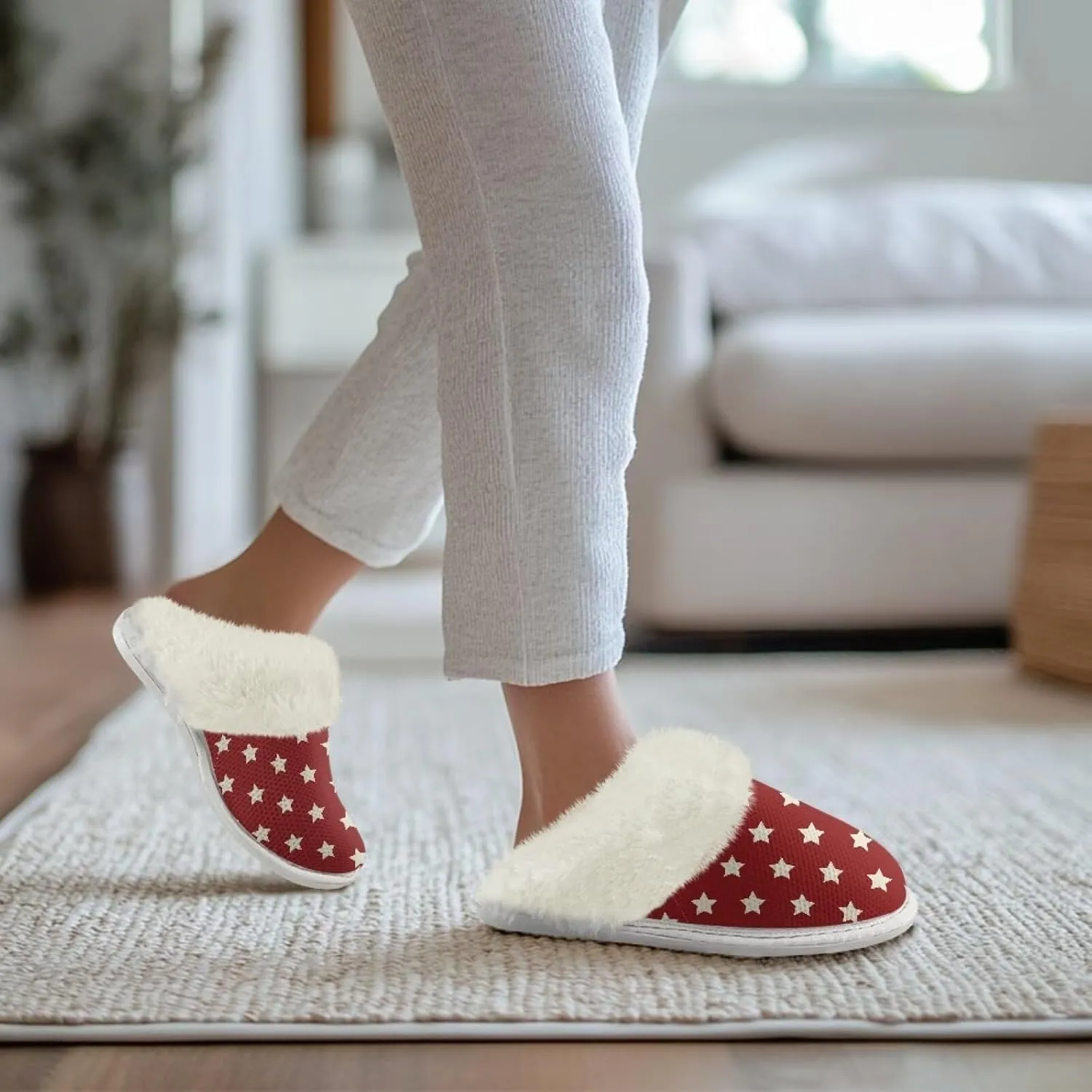 Cotton Slippers With Fluffy Edges House Slippers For Indoor Outdoor Cotton Slippers Unisex Cotton Slippers