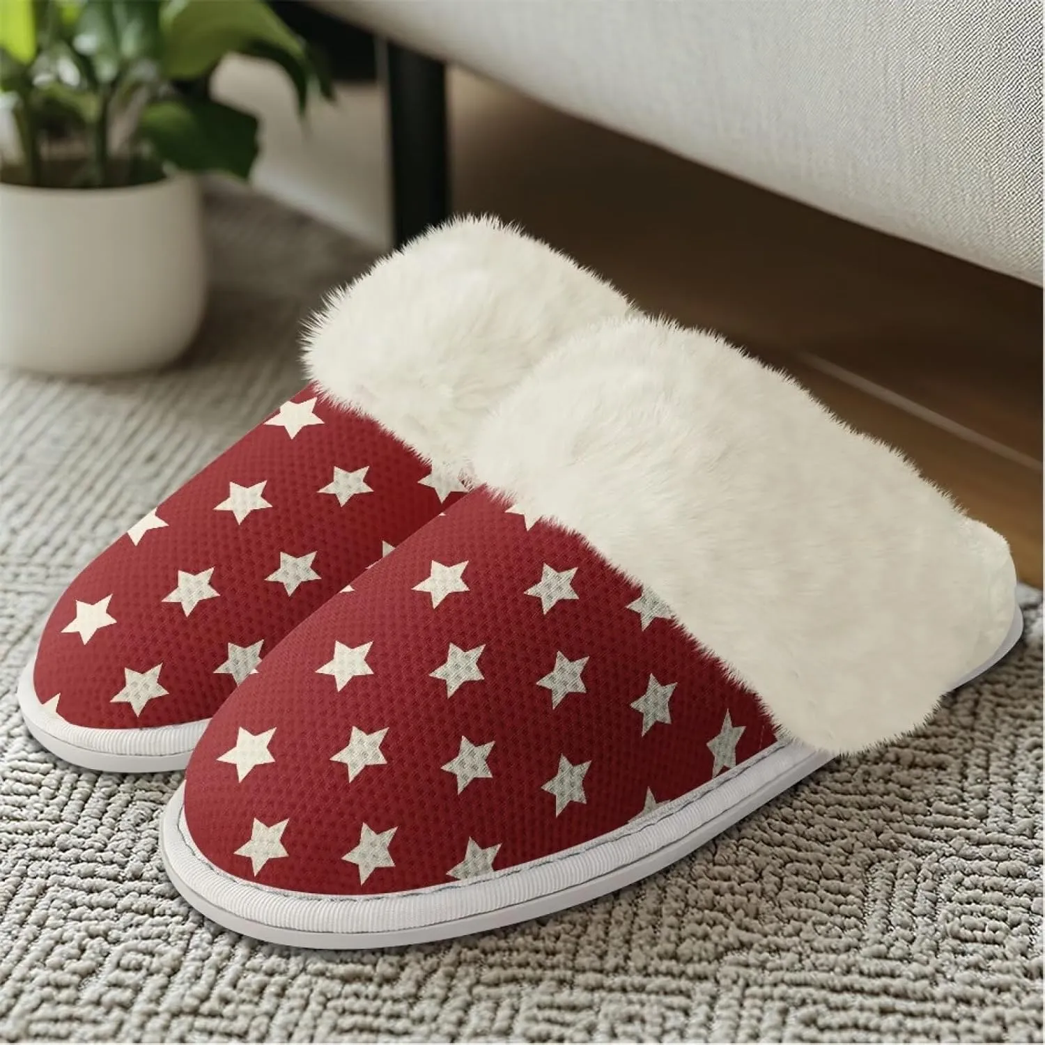 Cotton Slippers With Fluffy Edges House Slippers For Indoor Outdoor Cotton Slippers Unisex Cotton Slippers