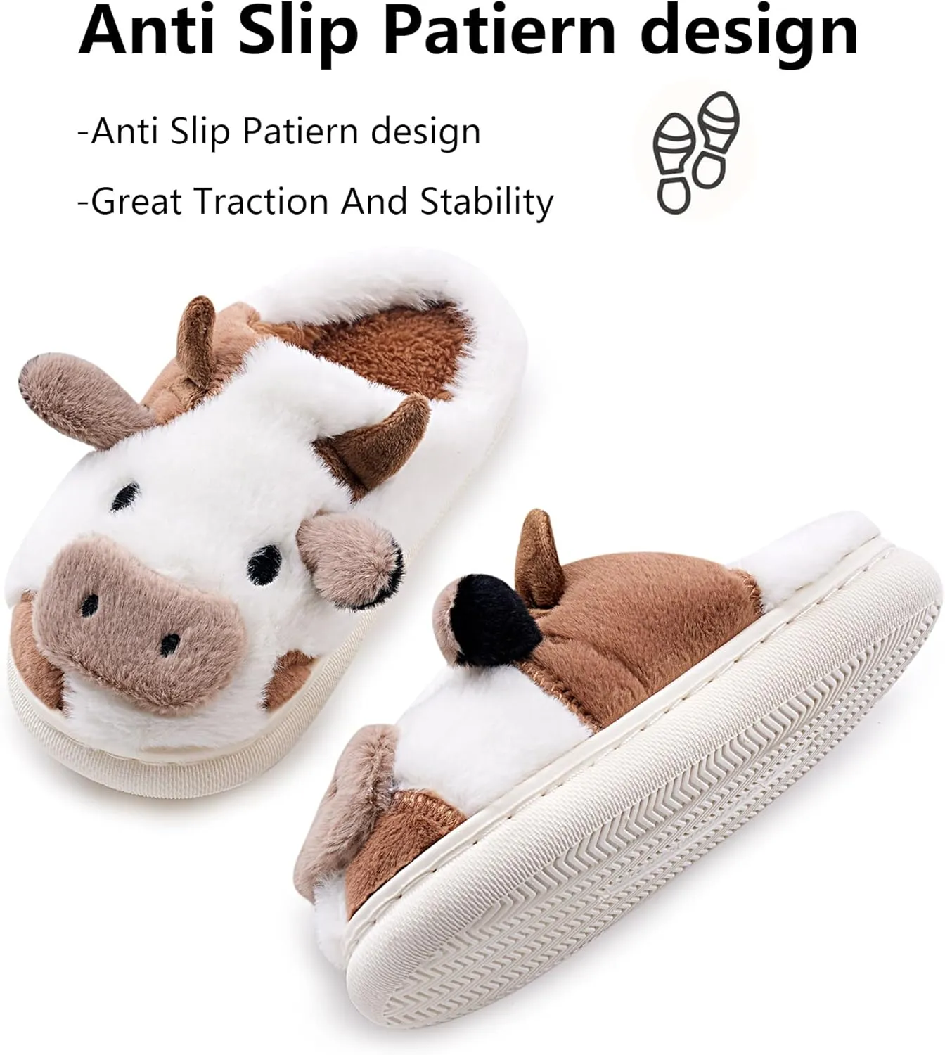 Cow Slippers Toddler Slippers Kids Slippers Boys Girls Soft Non-Slip slippers Memory Foam Toddler House Shoes Kawaii Bedroom Pillow Cloud Slippers for kids