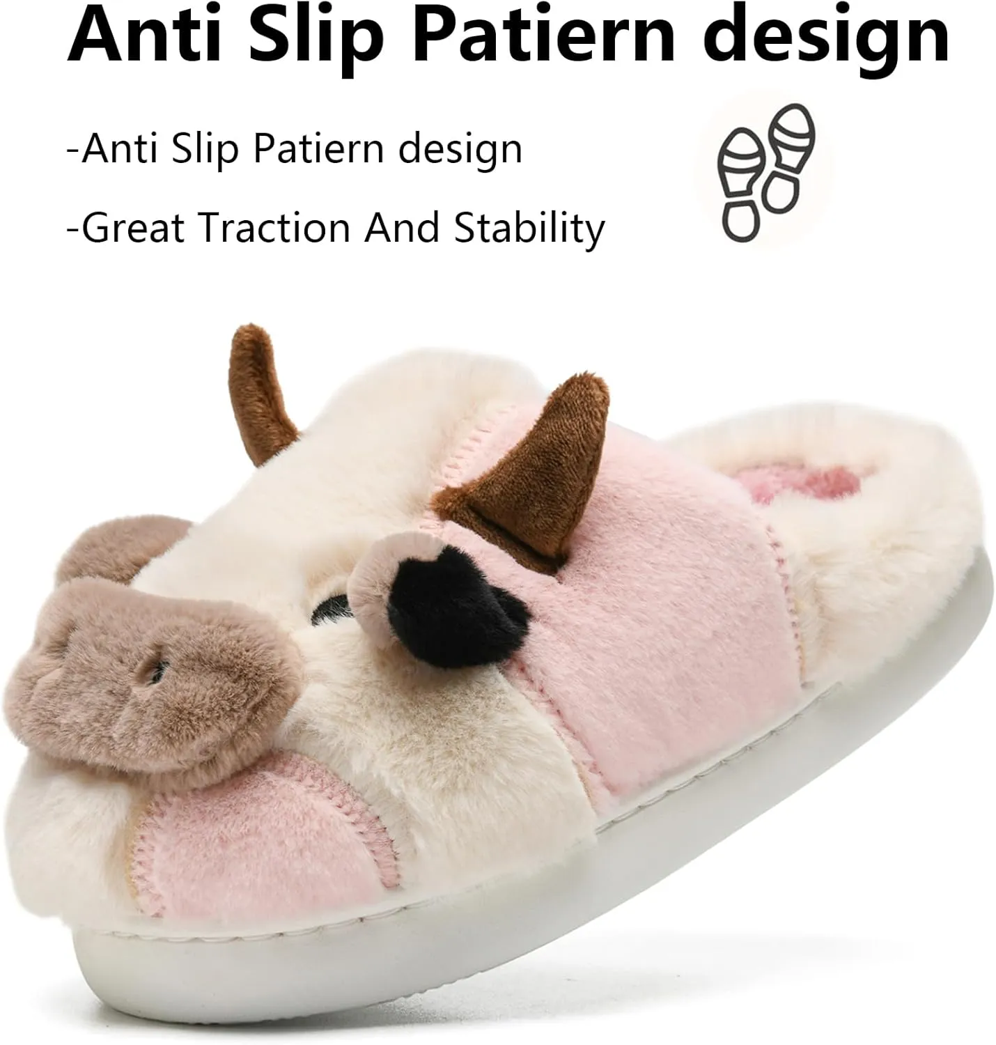 Cow Slippers Toddler Slippers Kids Slippers Boys Girls Soft Non-Slip slippers Memory Foam Toddler House Shoes Kawaii Bedroom Pillow Cloud Slippers for kids