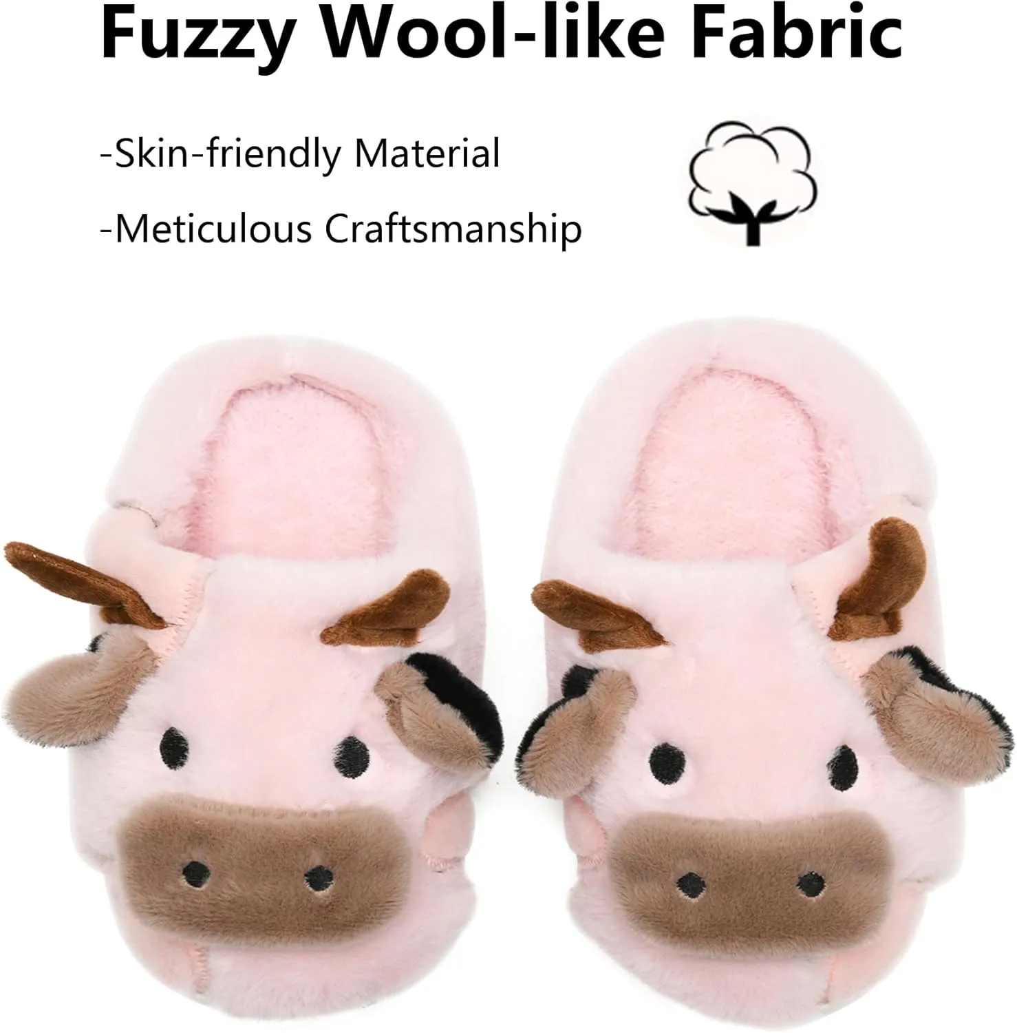 Cow Slippers Toddler Slippers Kids Slippers Boys Girls Soft Non-Slip slippers Memory Foam Toddler House Shoes Kawaii Bedroom Pillow Cloud Slippers for kids