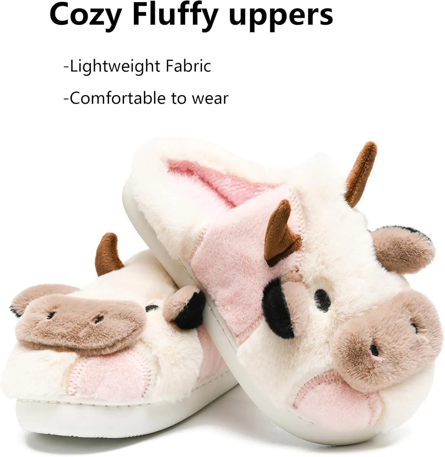 Cow Slippers Toddler Slippers Kids Slippers Boys Girls Soft Non-Slip slippers Memory Foam Toddler House Shoes Kawaii Bedroom Pillow Cloud Slippers for kids