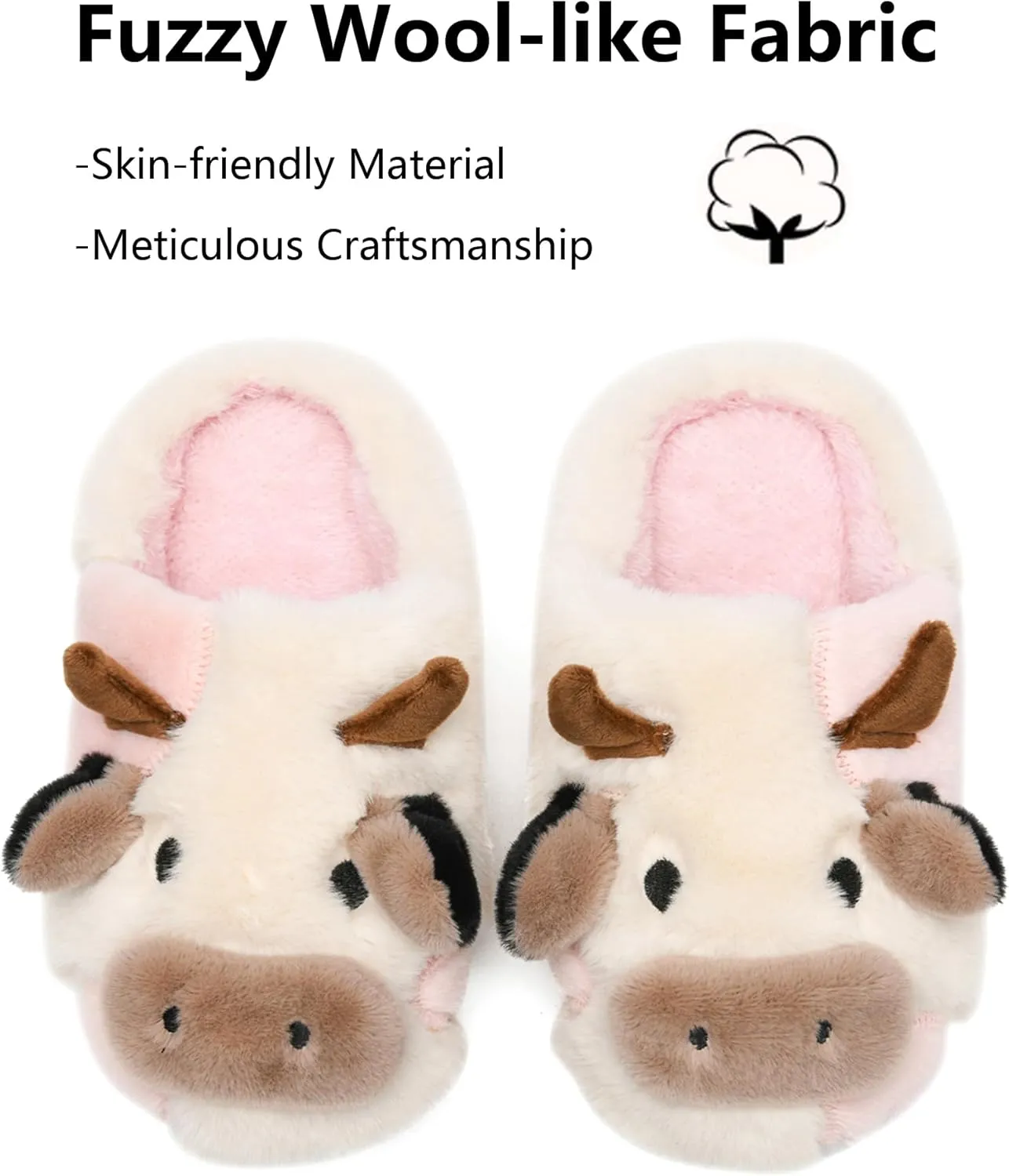 Cow Slippers Toddler Slippers Kids Slippers Boys Girls Soft Non-Slip slippers Memory Foam Toddler House Shoes Kawaii Bedroom Pillow Cloud Slippers for kids