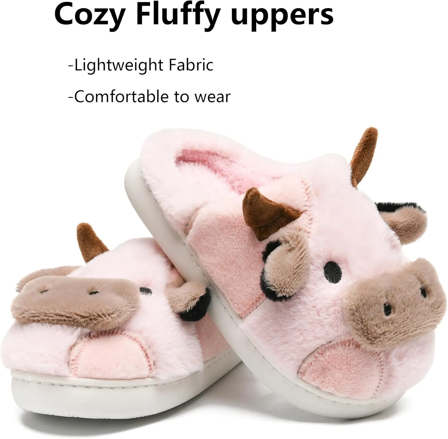 Cow Slippers Toddler Slippers Kids Slippers Boys Girls Soft Non-Slip slippers Memory Foam Toddler House Shoes Kawaii Bedroom Pillow Cloud Slippers for kids