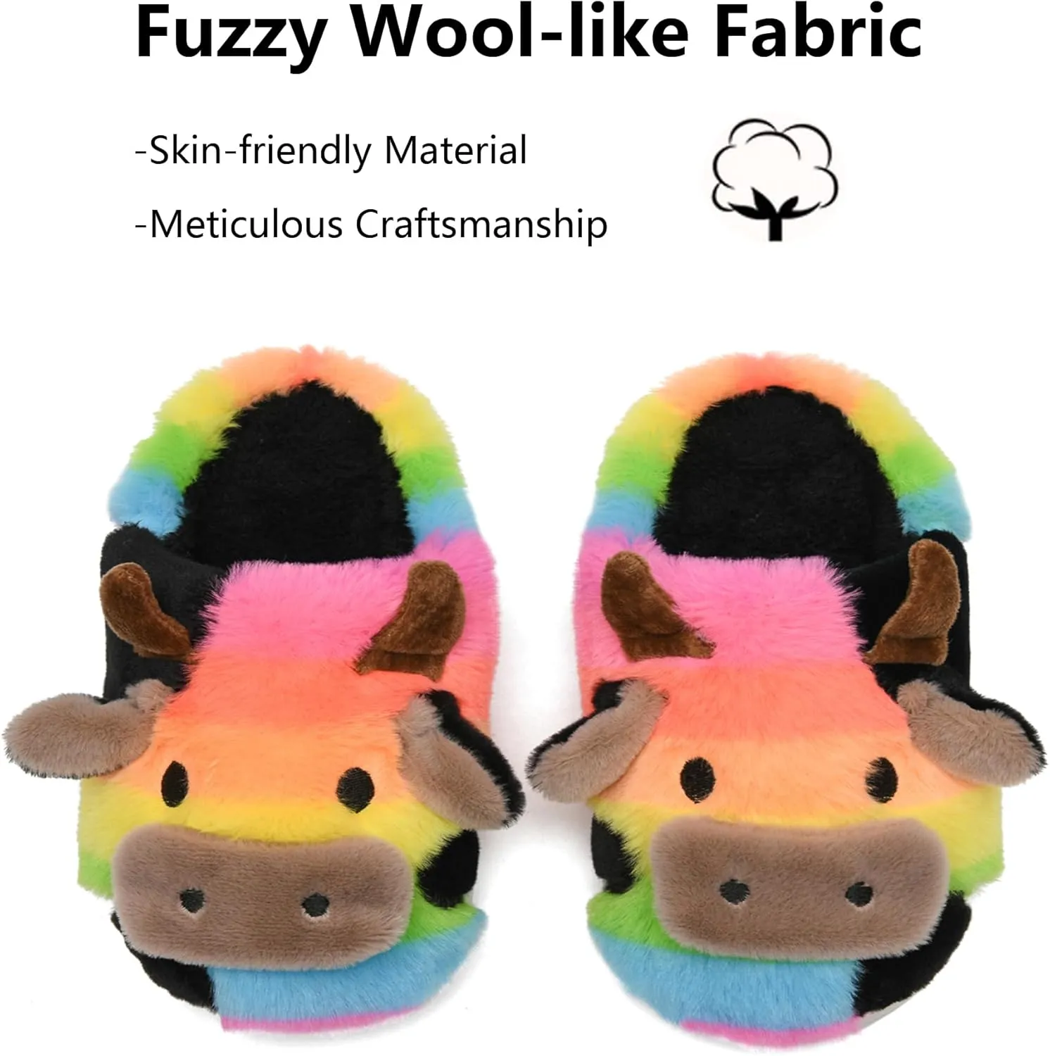 Cow Slippers Toddler Slippers Kids Slippers Boys Girls Soft Non-Slip slippers Memory Foam Toddler House Shoes Kawaii Bedroom Pillow Cloud Slippers for kids