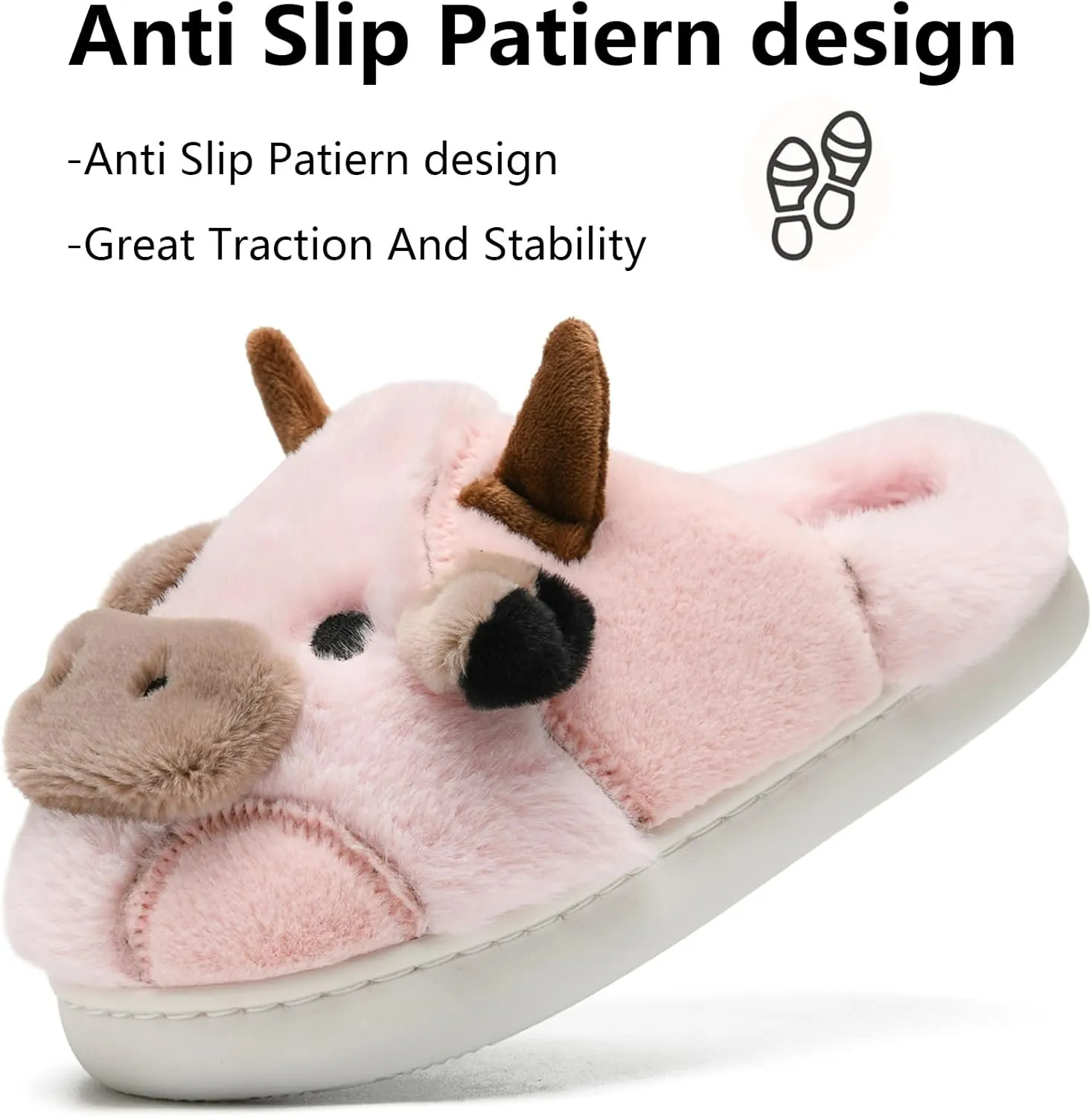 Cow Slippers Toddler Slippers Kids Slippers Boys Girls Soft Non-Slip slippers Memory Foam Toddler House Shoes Kawaii Bedroom Pillow Cloud Slippers for kids