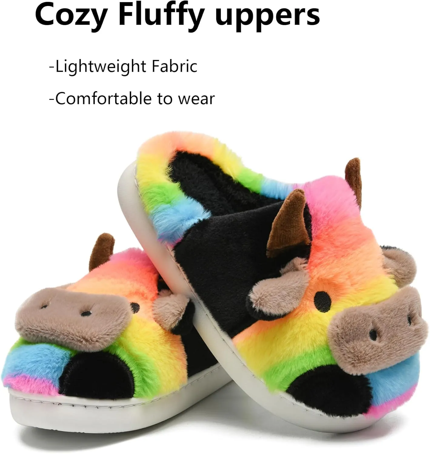 Cow Slippers Toddler Slippers Kids Slippers Boys Girls Soft Non-Slip slippers Memory Foam Toddler House Shoes Kawaii Bedroom Pillow Cloud Slippers for kids