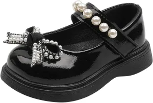 EnJoCho Girls Sandals Bow Hook Loop Princess Shoes Dance Shoes Children Shoes Pearl Bow Tie Flats Dress Summer Sandals