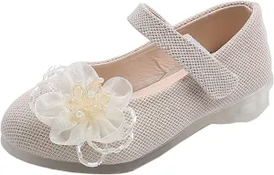 EnJoCho Girls Sandals Children Shoes Pearl Flower Princess Shoes Dance Shoes Comfort Premium Summer Casual Flat Shoes