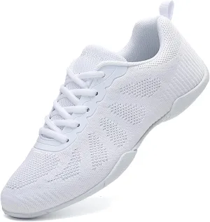 FLIOZY White Cheer Shoes Womens Dance Shoes Youth Girls Professional Competition Athletic Walking Sneakers Training Shoes