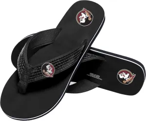 FOCO Womens NCAA College Team Logo Sequin Strap Sandals Flip Flops