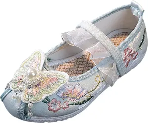 Girls Flat Bottomed Embroidered Sandals Fashionable Antique Costume Children Performance Children Embroidered Natives