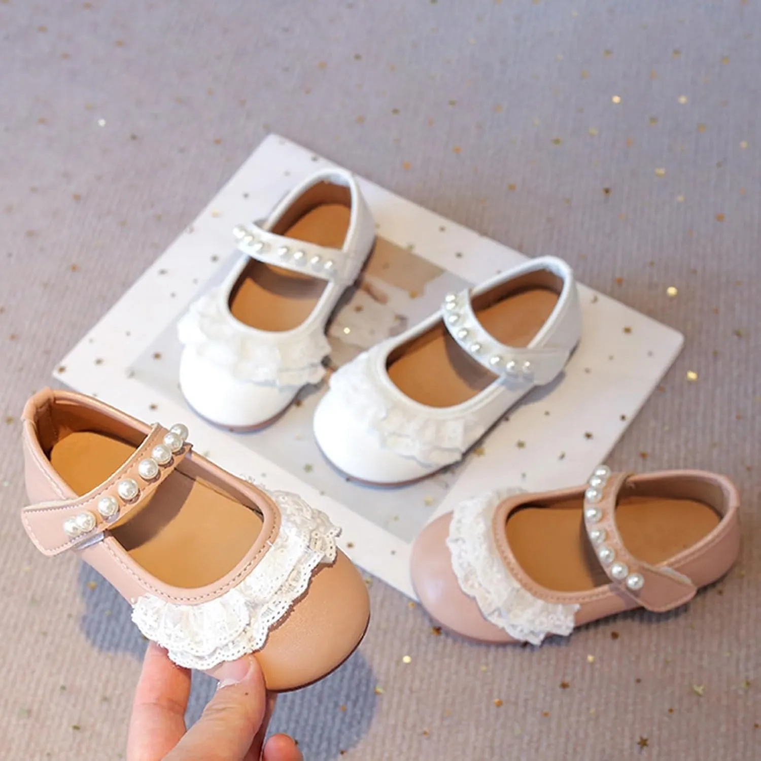Girls Kids Rubber Sole Open Toe Sandals Summer 𝗟ow Heel Dress Shoes Toddler 𝗣ink Cute Outdoor Dance Loafers Shoes