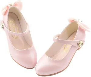Girls Mary Jane Pump Flower Girl Wedding Party Low Heel Princess Dress Shoes for Toddler Little Kids