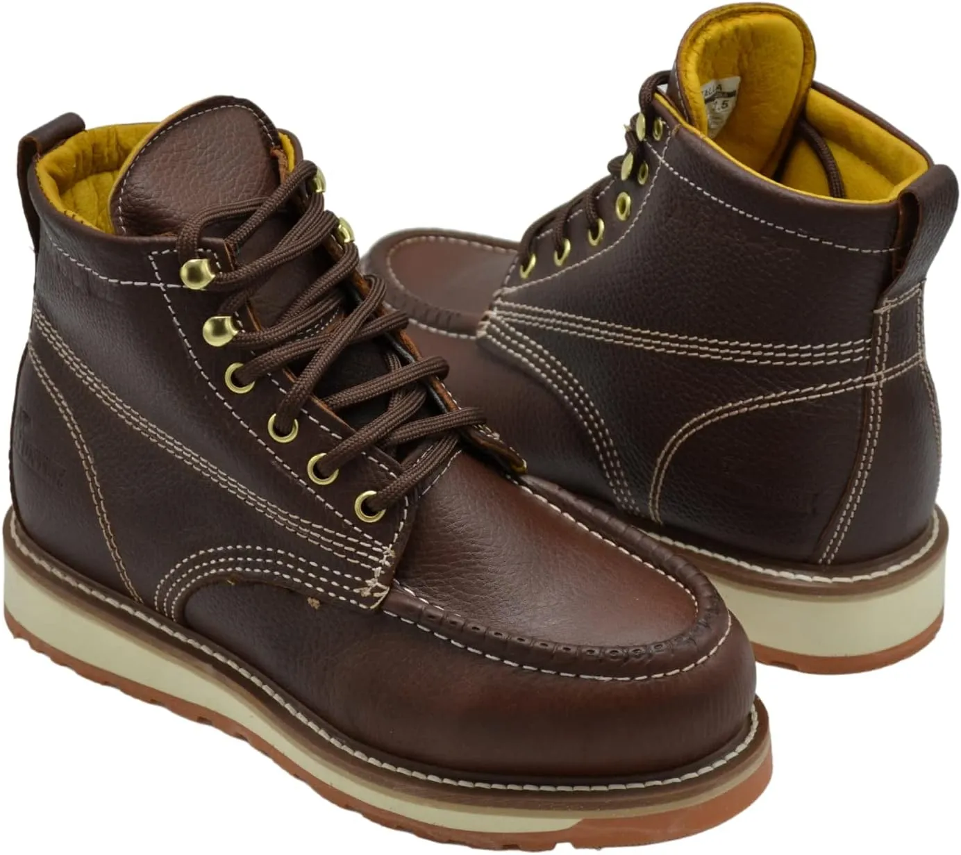 Grand H 827 by Hammer Work Boots for Men - Moc Toe Boots for Men - Men's Industrial & Construction Boots - Lightweight Work Boots - 6" Mens Work Boots - Botas de Trabajo