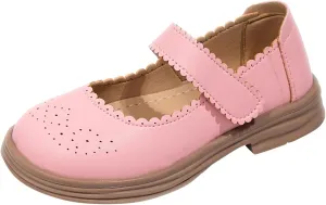 IWIHMIV Flat Ankle Strap Mary Jane Shoes Cute Kids School Shoes Casual Comfortable Non Slip Platform Walking Shoes