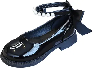 IWIHMIV Toddler Girls Dress Shoes Lightweight Non Slip School Shoes for Toddler Girls Low Heels Ankle Strap Mary Jane Shoes