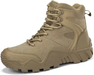 Kervaky Men's Work & Safety Military Tactical Combat Boot Desert Hiking Leather Lightweight Outdoor