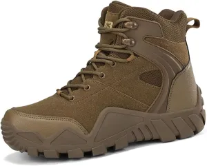 Kervaky Men's Work & Safety Military Tactical Combat Boot Desert Hiking Leather Lightweight Outdoor