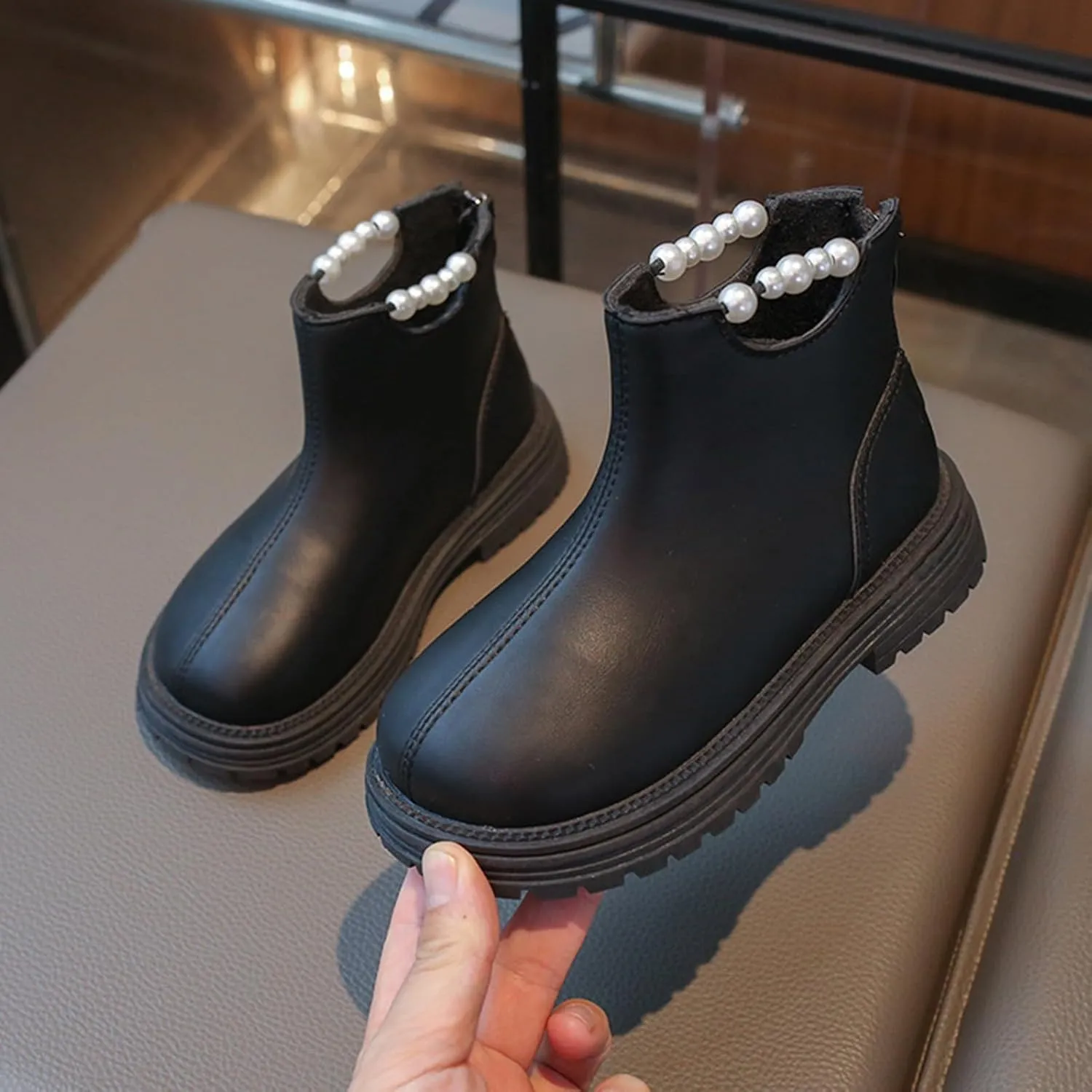 Kids Ankle Boots Girls Spring Autumn Winter Children's Shoes Little Girls Temperament Beaded Princess Walking Boot