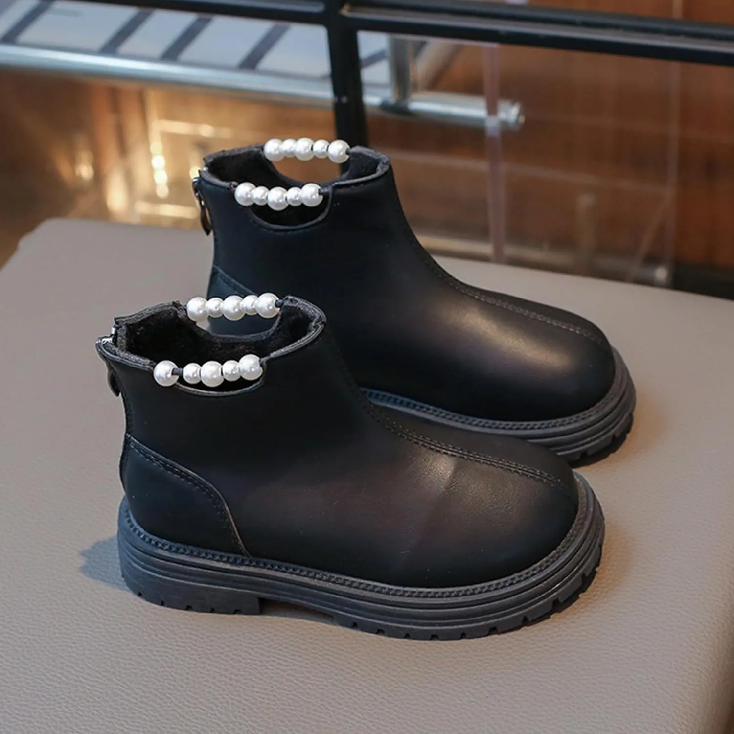 Kids Ankle Boots Girls Spring Autumn Winter Children's Shoes Little Girls Temperament Beaded Princess Walking Boot