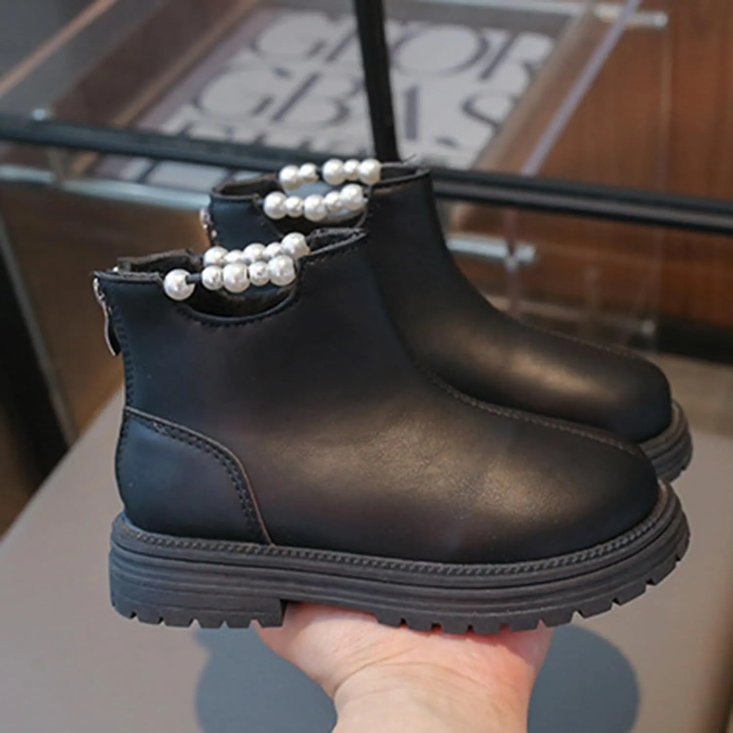 Kids Ankle Boots Girls Spring Autumn Winter Children's Shoes Little Girls Temperament Beaded Princess Walking Boot