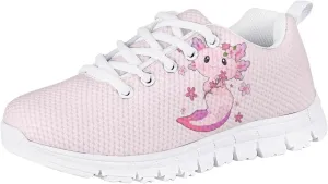Kids Running Shoes, Breathable Upper Lightweight Lace-Up Mesh Athletic Sports Sneakers for Boys Girls